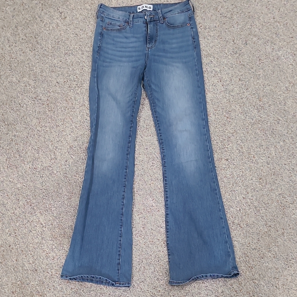 D&Co Women's Wide Leg Blue Denim Jeans